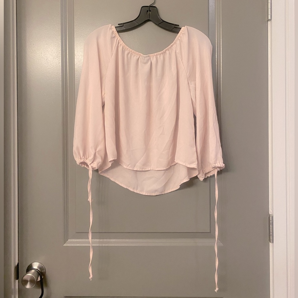 Blush Pink Off-The-Shoulder Blouse